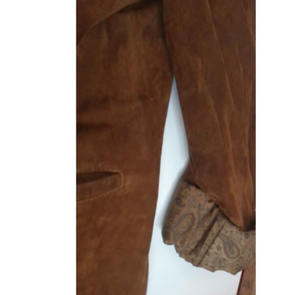 Vintage Vera Pelle Mens Brown Suede Jacket Blazer READ - Picture 8 of 8